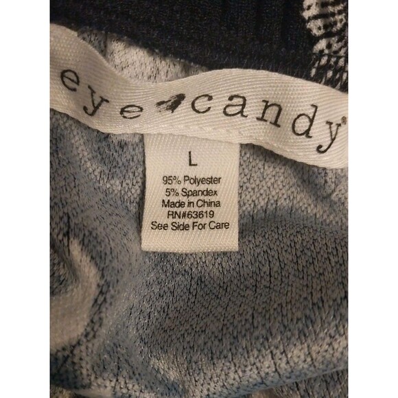 Eye Candy Romper Jumpsuit L Navy Blue Floral Wide Leg Flounce Boho Resortwear - Picture 7 of 8